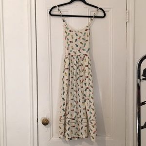 Pineapple print midi dress